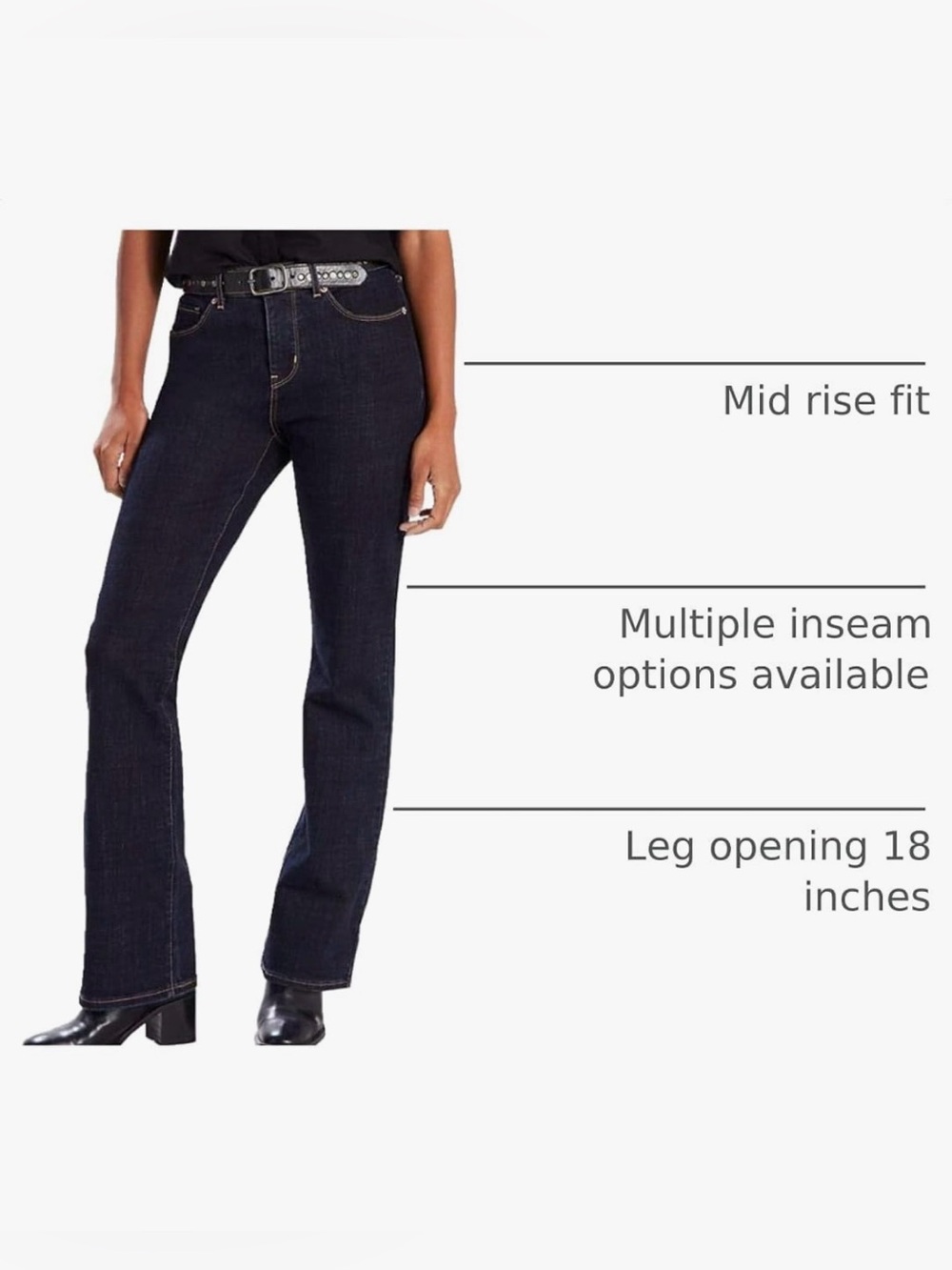 Levi's Women's Bootcut Jeans in Dark Indigo - Picture 4 of 5